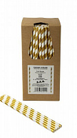 Трубочки для коктейлів B.A.R Соломинка паперова смужка з золотої фольги 6 мм