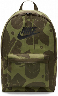 Рюкзак Nike Heritage Swoosh DQ5754-222 25 л зелено-оливковыйс рисунком