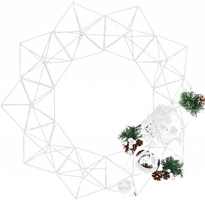 Венок рождественский Геометрический D 50 см 50 ламп d500 мм 