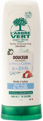 Кондиционер L'Arbre Vert с экстрактами личи и цветов хлопка 200 мл 