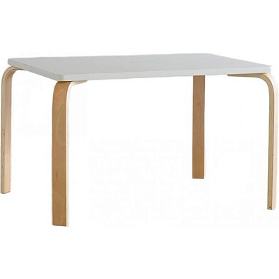 Столик прямоугольный бук/белый