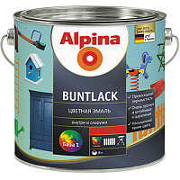 Эмаль Alpina акриловая Aqua Buntlack GL B1 белый глянец 0,75л