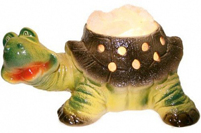 Настольная лампа соляная Ваше здоров'я Веселая черепаха 15 Вт E14 оранжевый 