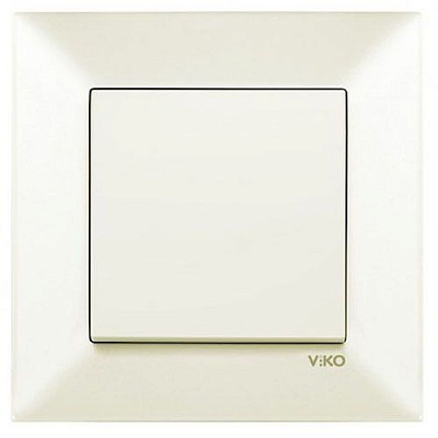 Вимикач кнопковий одноклавішний Viko Meridian без підсвітки 10 А крем 90970201-WH