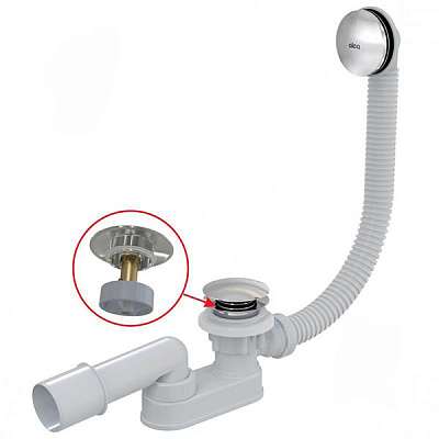 Слив-перелив для ванны Alca Plast Сифон для ванны 57 см click/clack, мет. A507CKM