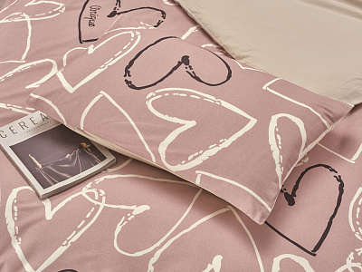 Комплект постельного белья Amour 1,5 розовый La Nuit