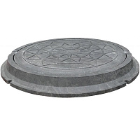 Люк канализационный PE RUSLANA 780 мм A15 с замком черный