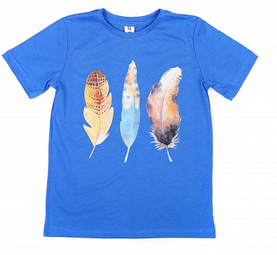Футболка для мальчиков Luna Kids Feather р.128 синий 