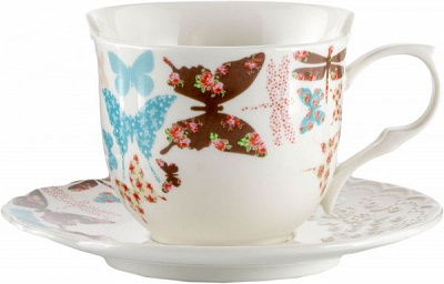 Чашка з блюдцем Butterfly 200 мл 21-252-029 Krauff