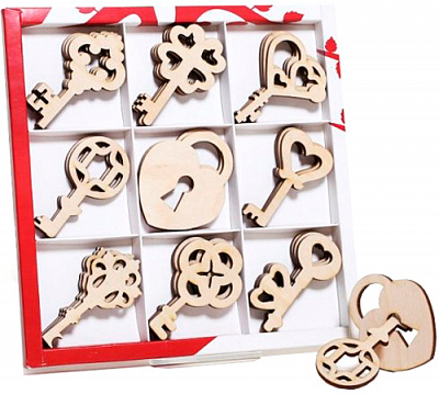 Набір для декорування Ключики та замочки (27шт) WOODSET013