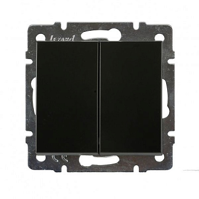 Выключатель двухклавишный Lezard Rain 10 А антрацит 703-4288-101