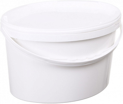 Відро овальне з кришкою пластикова ручка 10 л білий
