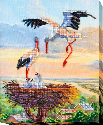 Набор для вышивания бисером на натуральном художественном холсте Семья АВ-416 Абрис Арт 