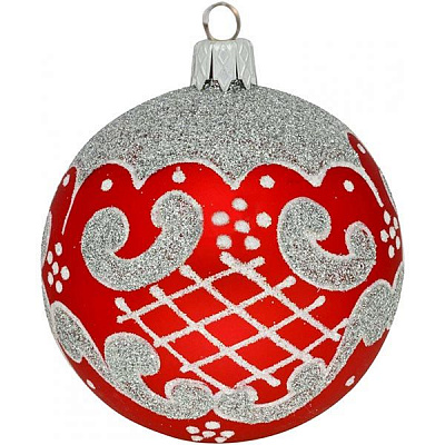 Шарик новогодний 4893-2 красный матовый 80 мм
