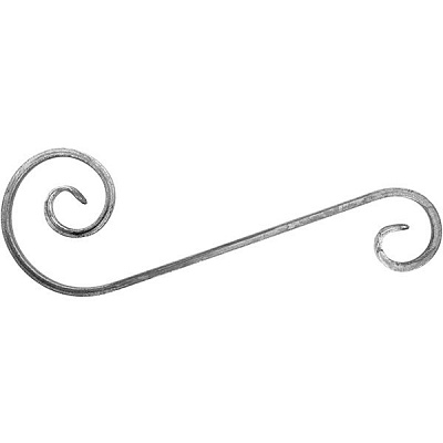 Завиток несимметричный 500х175 мм квадрат 10х10 мм 10.303