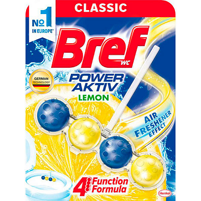 Туалетный блок Bref Сила-Актив Лимонная свежесть 