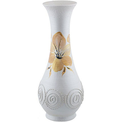 Ваза керамическая бежевая Фиеста 34х18 см