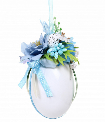 Декорація великодня яйце з квітами в асортименті 10 см