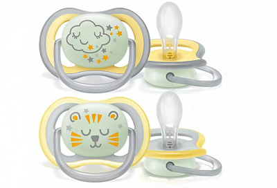Пустышка Philips Avent Ultra Air Ночная 18м+ 2 шт нейтральная