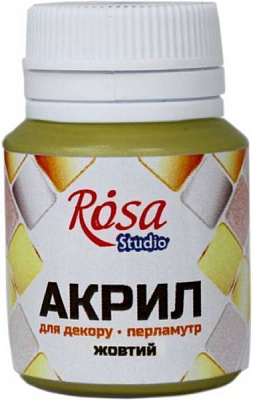 Краска акриловая 74 Желтая перламутровая 20 мл Rosa Studio