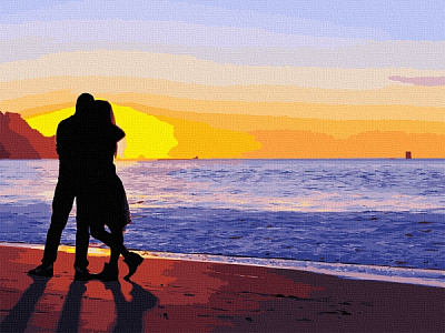 Картина за номерами Закохані на узбережжі 10212-AC 40х50 см ArtCraft