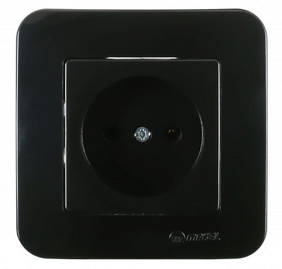 Розетка без заземлення Makel Lillium Natural без кришки чорний