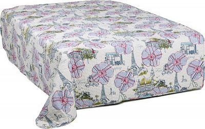 Покрывало Paris 160x220 см UP! (Underprice) бежевый с рисунком 