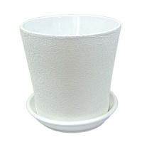 Горшок керамический Ориана-Запорожкерамика Вуаль шелк круглый 4л белый (071-01-002) 