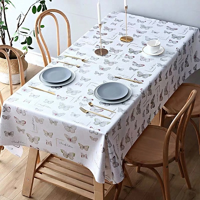 Скатертина платина Метелик 137x110 см срібний Dariana