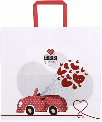 Пакет бумажный 320х150х300 белый с ручками