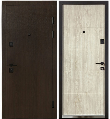 Двері вхідні Revolut Doors В-82 (квадро) Гладка 191 венге темний / дуб полярний 2050x850 мм праві