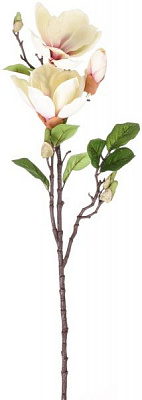Квітка штучна Магнолія 3 квітки та 5 бутонів 71 см кремова