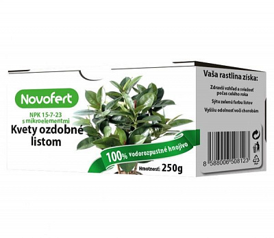 Добриво для декоративних рослин Novofert Kvety ozdobne listom декоративно-листяні рослини 250 г