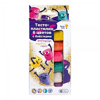 Тесто-пластилин Genio Kids 6 цветов с блестками TA1091