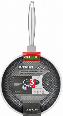 Сковорода Biol SteelLine 22 см 2204ST