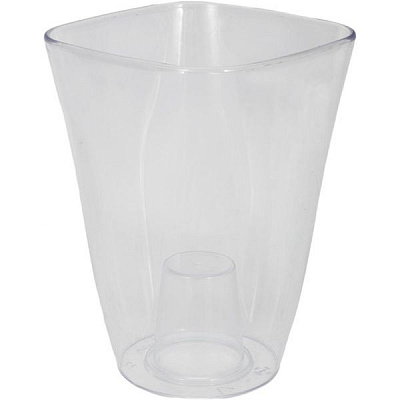 Кашпо пластикове Lamela Флора квадратний 2,7л безбарвний (378)