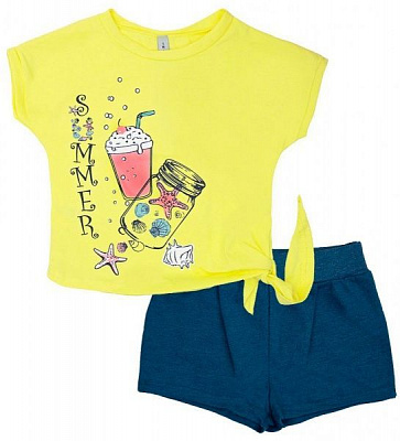 Комплект для девочек Smil 113262 р.110 желтый с синим 