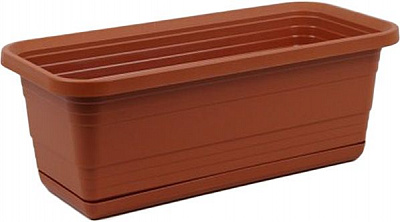 Ящик балконный Ламела Бона 600 прямоугольный 1,5 л терракотовый 