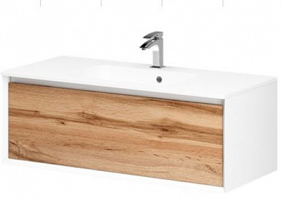 Тумба подвесная Aquarius Тумба RIMINI 100 навесная белая с умывальником Vero (W)