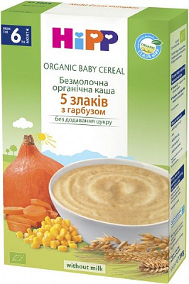 Каша безмолочная Hipp от 6 месяцев Мультизлакова з гарбузом 9062300131953 200 г 