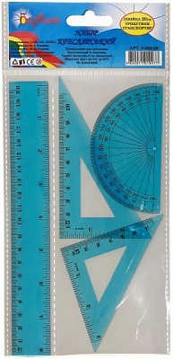 Набор линеек 3 предмета синий 9-602-12 Барвінок