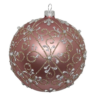 Шар новогодний 100 мм малиновый 9648-1