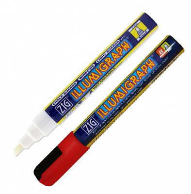 Набор маркеров на водной основе ZIG Illumigraph 2 шт. белый/красный
