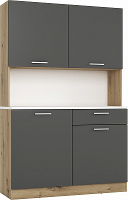 Буфет Грейд 1850х1200х433 мм дуб артізан / графіт сірий (FIRST 119)