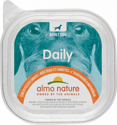 Консерва для собак для всех пород Almo Nature Daily Dog телятина и морковь 100 г