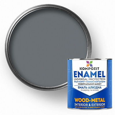 Емаль алкідна Kompozit ПФ-115 Графіт (RAL 7024), мат 0,25кг