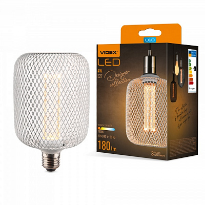 Лампа світлодіодна Videx FIL VL-DWMC100162 G125 4 Вт E27 1800 К 220 В прозора 27616