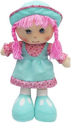 Кукла Девилон 860807 мягконабивная с вышитым личиком 36 см зеленая