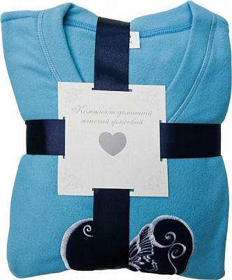 Піжама жіноча флісова Light Blue р. S сірий із блакитним