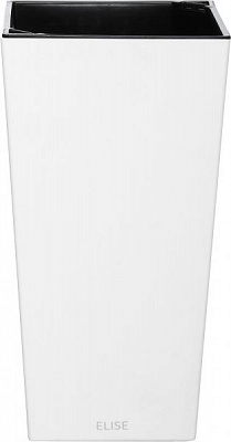 Горщик пластиковий Plastkon ELISE матовий квадратний 28,8л білий